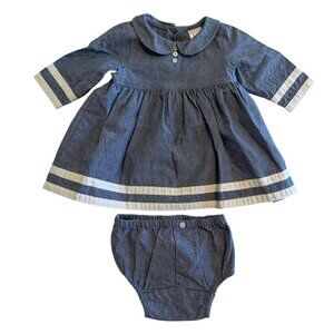 BABY GAP Blue Chambray Denim 2-Pc Outfit Dress Newborn 3-6 Mos